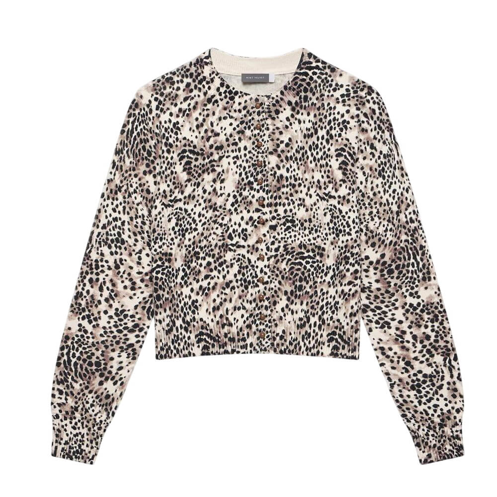 Mint Velvet Leopard Print Cotton Cardigan